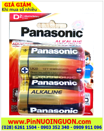 Pin Panasonic LR20T/2B; Pin LR20T/2B; Pin đại D 1.5v Alkaline Panasonic LR20T/2B Made in Japan -Vỉ 2viên